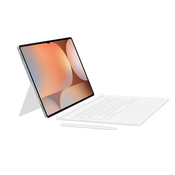 Samsung Galaxy Tab S9 Ultra ile Uyumlu Klavyeli Mousepadli Kılıf Beyaz Samsung Türkiye Garantili - 6