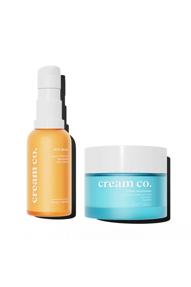 Cream Co. Yenileyici Leke & Akne Karşıtı Pürüzsüzleştirici Yatıştırıcı Onarıcı Nemlendirici İkili