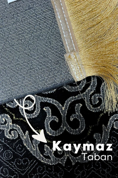 Buhara Tekstil Kabe Örtüsü Siyah Dokuma Kalın Seccade - 3