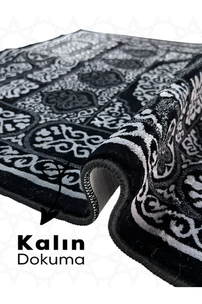 Buhara Tekstil Kabe Örtüsü Lüx Dokuma Siyah Seccade - 2