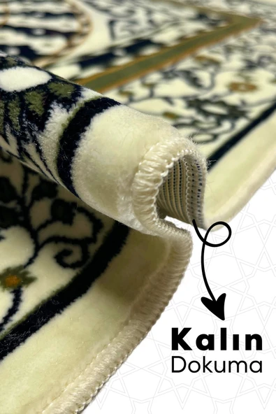 Buhara Tekstil Mihrab Krem Dokuma Kalın Seccade - 2