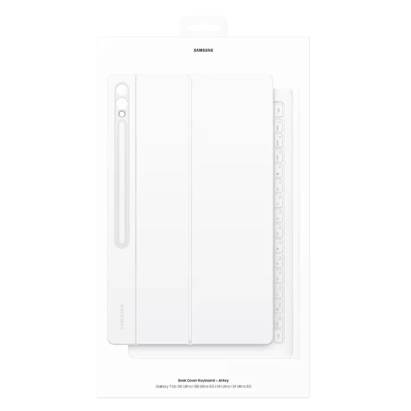 Samsung Galaxy Tab S9 Ultra ile Uyumlu Klavyeli Mousepadli Kılıf Beyaz Samsung Türkiye Garantili - 10