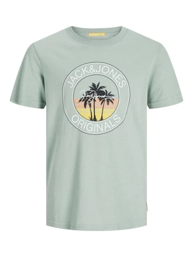 Jack Jones Erkek Jorcasey Tee Yuvarlak Yaka Mavi Tişört 12257130