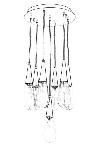 AVONNI AV-60059-7ET Eskitme Kaplama Modern Avize E14 Metal Cam 40cm - 2