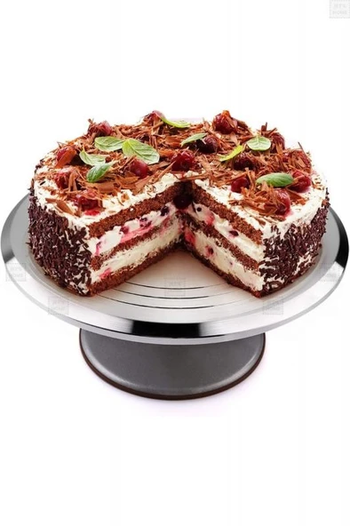 Pasta Hazırlama Standı Paslanmaz Pasta Standı Çelik Pasta Sıvama 30 cm - 2