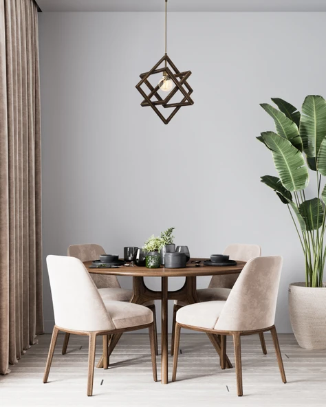 AVONNI AV-60160-1E Eskitme Kaplama Modern Avize E27 Ahşap Metal 30cm - 2