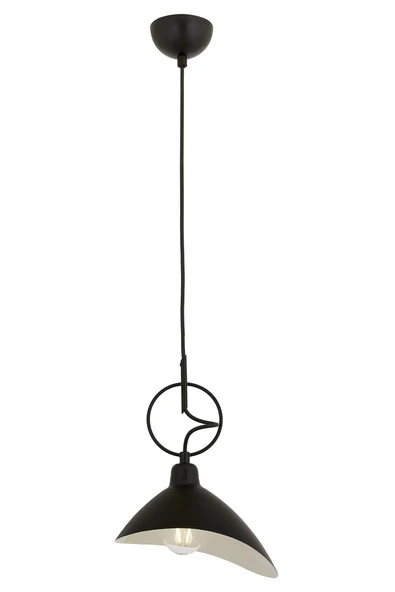 AVONNI AV-9127-1BSY Siyah Boyalı Modern Avize E27 Metal 24x20cm - 1