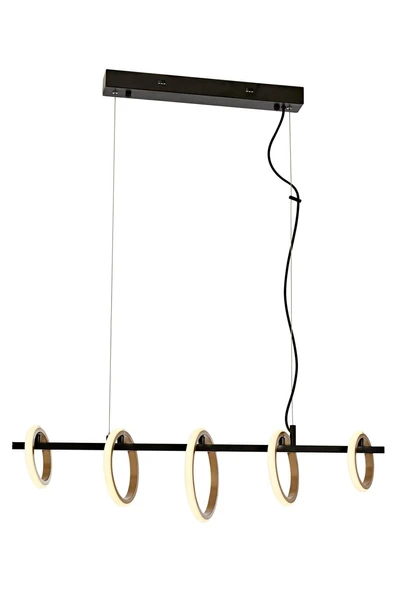 AVONNI AV-60359-5Y-BSY Sarı/Siyah Boyalı Modern Avize LED Metal Pleksi 80x20cm - 1