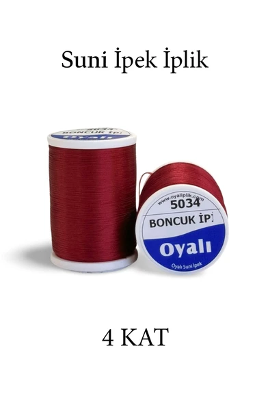 Oyalı 4 Kat Suni İpek İplik İğne Oyası Boncuk İpi Tığ Oyası No:5034