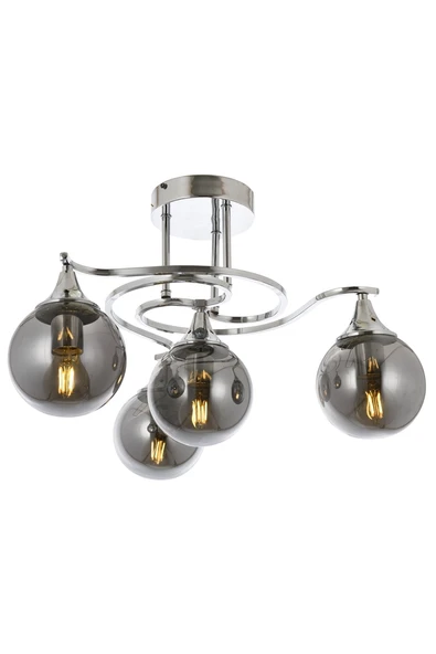 AVONNI AV-60156-4K Krom Kaplama Modern Avize E27 Metal Cam 55cm