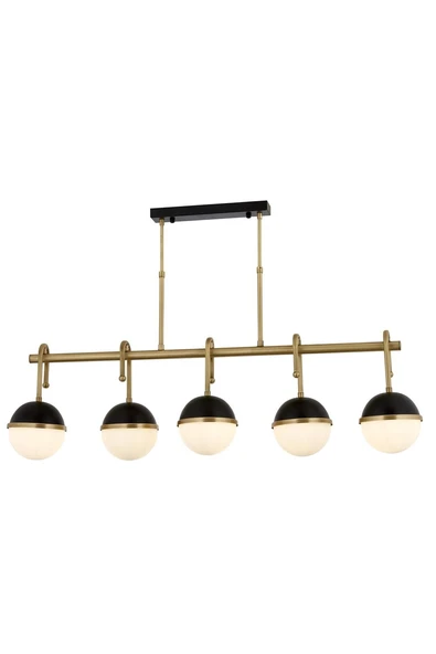 AVONNI AV-60387-5EY Siyah/Eskitme Boya/Kaplama Modern Avize E27 Metal Cam 100x15cm