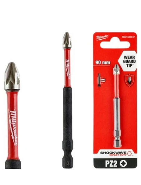 MİLWAUKEE BİTS UÇ PZ2 90mm. 1Lİ PKT SHOCKWAVE