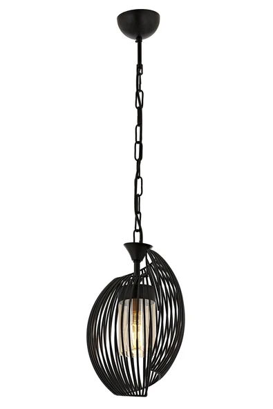 AVONNI AV-60397-1BSY Siyah Boyalı Modern Avize E27 Metal Cam 20cm