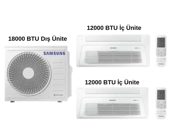 Samsung Windfree Tekyön Kaset Tipi Multi Klima 12 +12 Btu/h+5 Kw Dış