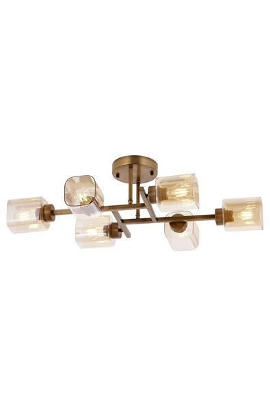 AVONNI AR-60271-6E Eskitme Kaplama Modern Avize E27 Metal Cam 80x40cm