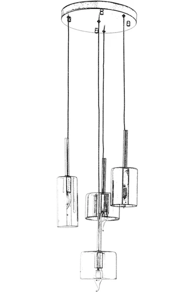 AVONNI AV-60043-4ET-BF Eskitme Kaplama Modern Avize E14 Metal Cam 35cm - 3