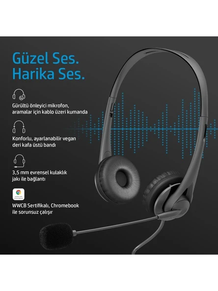 Kablolu Stereo Mikrofonlu 3.5mm Aux Kulaklık Siyah 428H6AA - 6