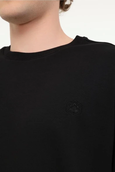 Lumberjack MB SN75 C NECK SW 5FX 101939612 Erkek Sweatshirt Siyah S-XXL - 4