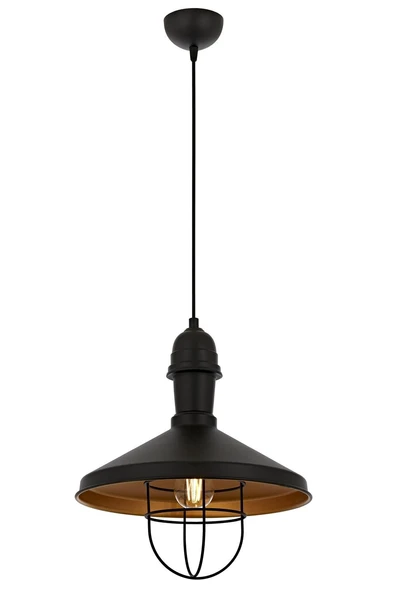 AVONNI AV-4106-M25-BSY Siyah Boyalı Modern Avize E27 Metal 33cm