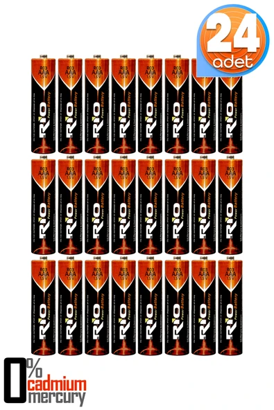 Rio 24lü AAA R03 İnce Kalem Pil Kumanda Pili Çinko Karbon Pil Zn-C 1.5V - 1