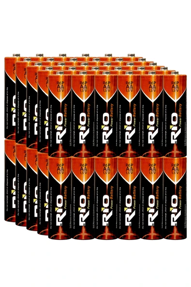 Rio 60lı AA R6P Kalın Kalem Pil Saat Pili Çinko Karbon Pil Zn-C 1.5V - 2