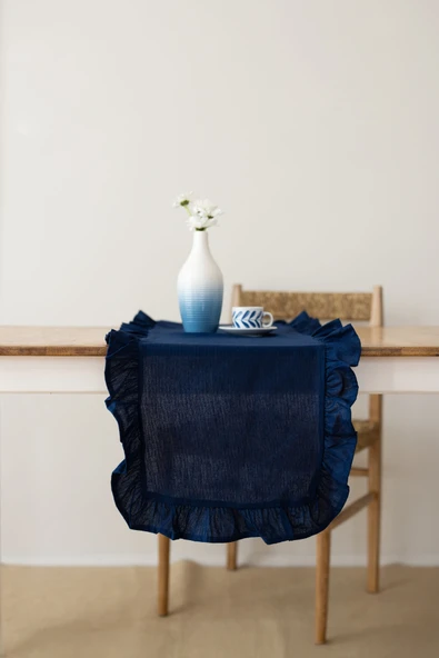 Rufle | Fırfırlı Keten Runner - 8