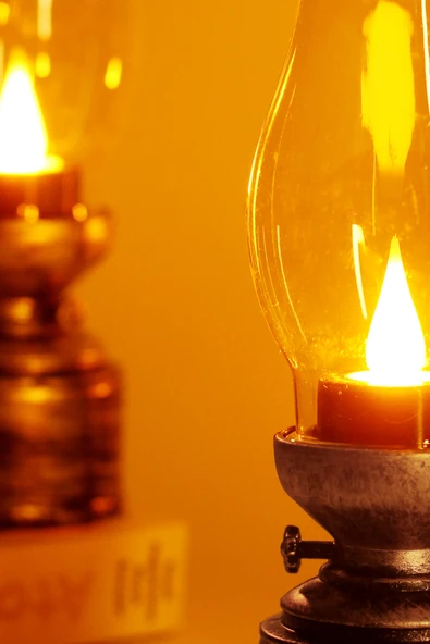 Led Mum Vintage Retro Gaz Lambası Tip Dumansız Pilli Alevli Dekoratif Yapay Mum Işıldak Gümüş 1037-5 - 8