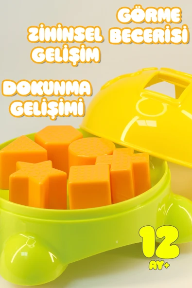 BUL-TAK Oyunu Duyusal Kaplumbağa Zeka Eğitici Geometrik Şekiller Bulmaca Bebek Oyuncak 4159 - 2