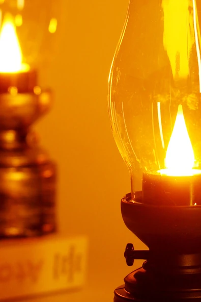 Led Mum Vintage Retro Gaz Lambası Tip Dumansız Pilli Alevli Dekoratif Yapay Mum Işıldak Siyah 1037-5 - 8