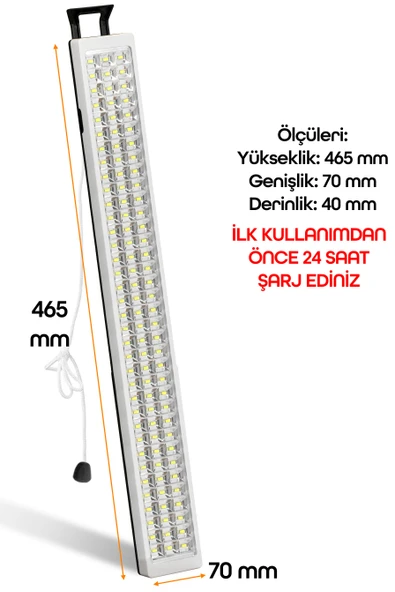 108 LED Şarjlı Işıldak POWER Lambası Otomatik Yanan Fener 2 Kademeli Elektrikli El Feneri 47712 - 4