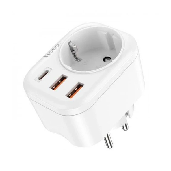 1 Priz 2 USB Çıkışlı Akıllı Priz - Şarj ve Elektrik Girişi Bir Arada, Kompakt Tasarım - 3
