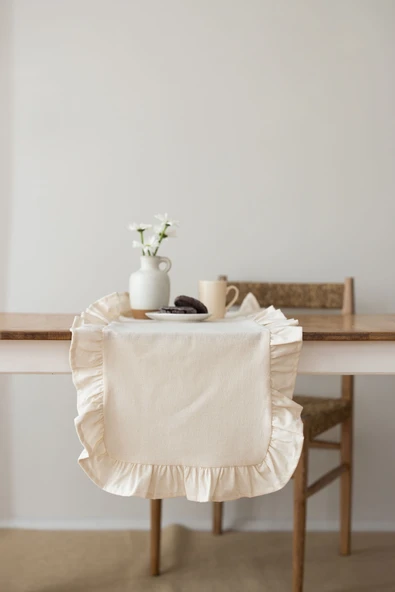 Rufle | Fırfırlı Keten Runner - 2