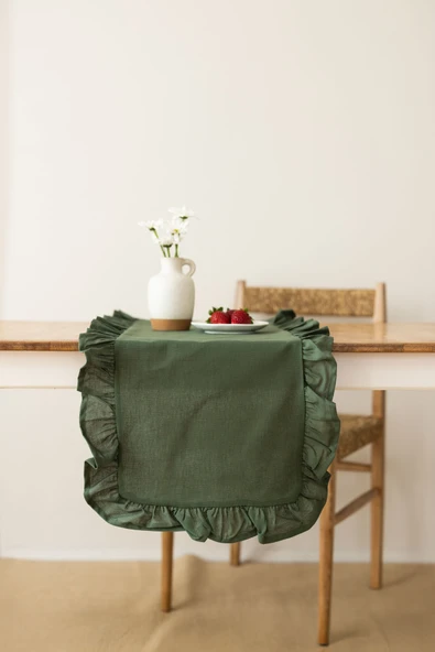 Rufle | Fırfırlı Keten Runner - 3