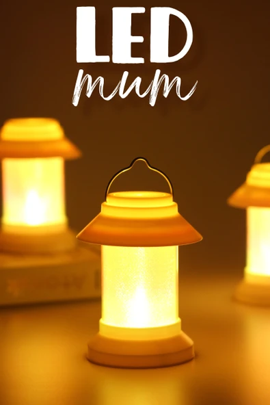 3LÜ Led Mum Sokak Lambası Tip Kulplu Dumansız Pilli Alevli Dekoratif Yapay Mum Işıldak Beyaz 1036-9