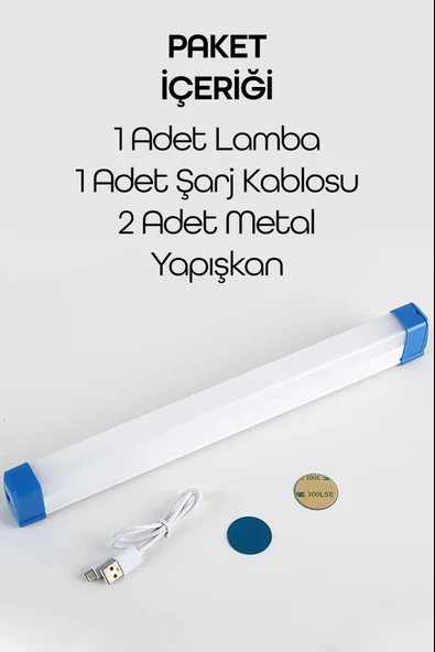 Şarjlı Işıldak Mıknatıslı Kamp Lambası 1500 Lm 3 MOD Elektrikli Acil Durum El Feneri 50cm PR305 - 8