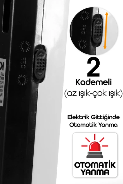 36 LED Şarjlı Işıldak POWER Lambası Otomatik Yanan Fener 2 Kademeli Elektrikli El Feneri 47733 - 2