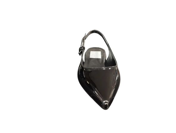 Ventes 924479Z Dar Kalıp Sivri Burun 3 cm Kalın Taban Arkası Açık Tek Bant Kadın Şık Babet Ayakkabı - 7