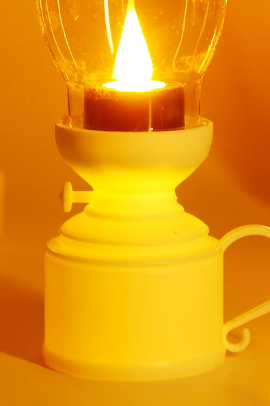 Led Mum Vintage Retro Gaz Lambası Tip Dumansız Pilli Alevli Dekoratif Yapay Mum Işıldak Beyaz 1037-5 - 7