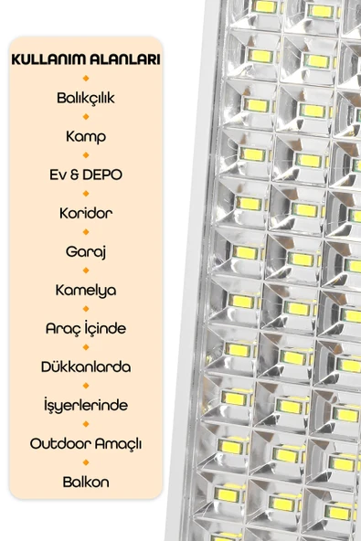 36 LED Şarjlı Işıldak POWER Lambası Otomatik Yanan Fener 2 Kademeli Elektrikli El Feneri 47733 - 7