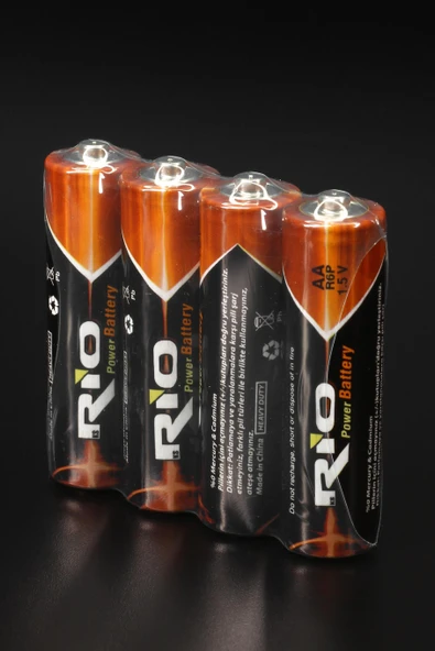 Rio 8li AA R6P Kalın Kalem Pil Saat Pili Çinko Karbon Pil Zn-C 1.5V - 4