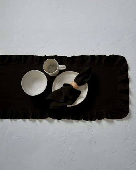 Rufle | Fırfırlı Keten Runner - 7