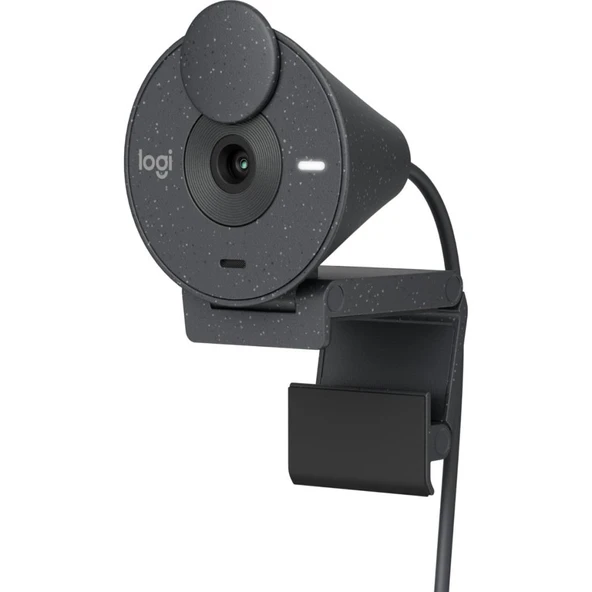 Logitech BRIO 300 Full HD 1080p Gizlilik Kapaklı Mikrofonlu Web Kamerası - Siyah