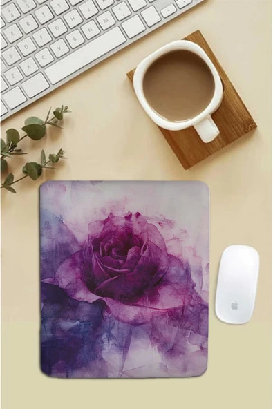 SonicTouch Bilek Destekli Mor Epik Gül Dikdörtgen Pürüzsüz Yüzey Dikişsiz Mouse Pad 18x22cm - 2