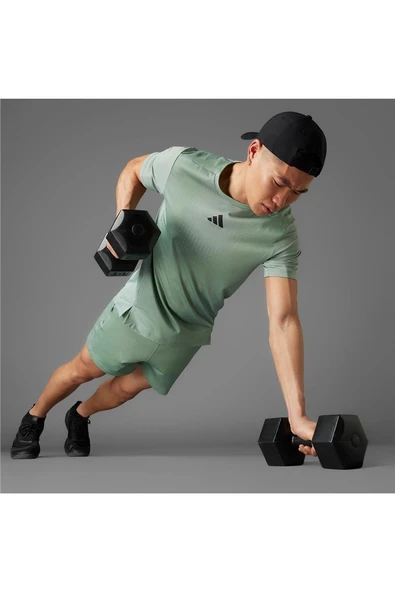 adidas Erkek  Yeşil  T-shirt AIRCHILL TEE JI8197 - Resim 10