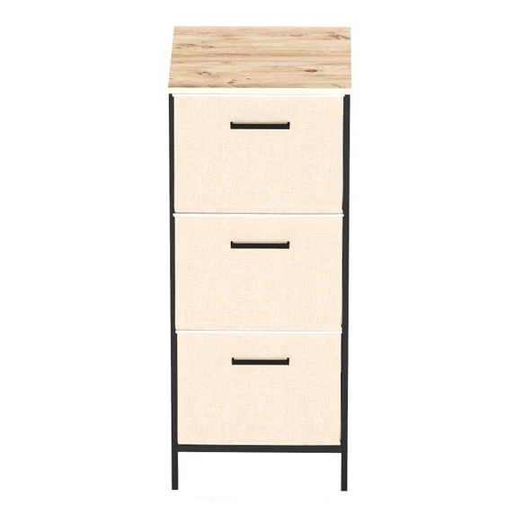 Çocuk Dolabı 3 Çekmeceli Büyük Boy Komodin Sehpa Çam 1622 - 5