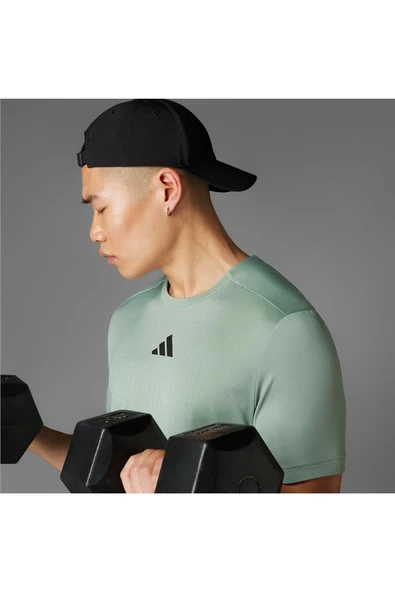 adidas Erkek  Yeşil  T-shirt AIRCHILL TEE JI8197 - Resim 9