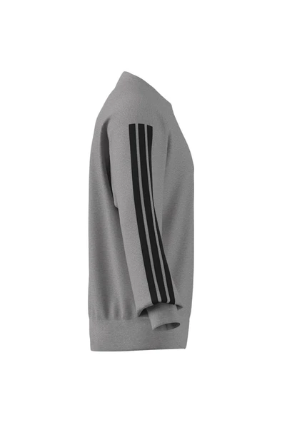 adidas Erkek  Gri  Sweatshirt M 3S FT SWT JE6374 - 12