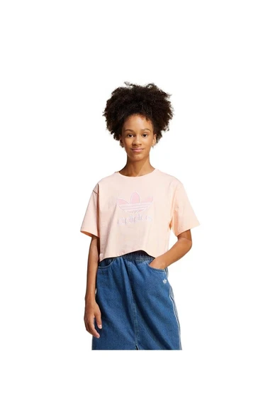 adidas Çocuk  Pembe  T-shirt CROPPED TEE JC9138 - 2