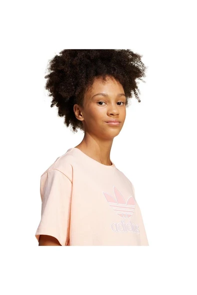 adidas Çocuk  Pembe  T-shirt CROPPED TEE JC9138 - 5