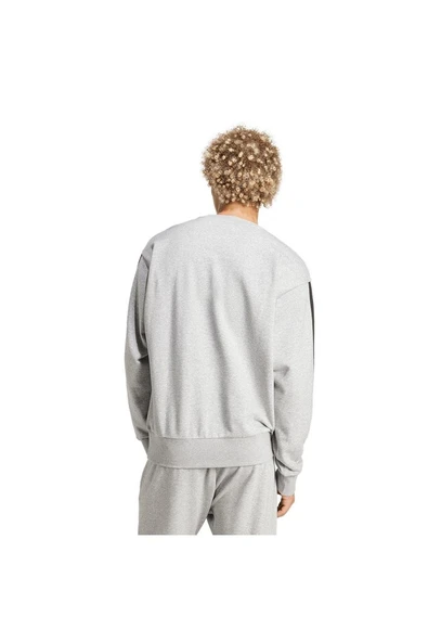 adidas Erkek  Gri  Sweatshirt M 3S FT SWT JE6374 - 4